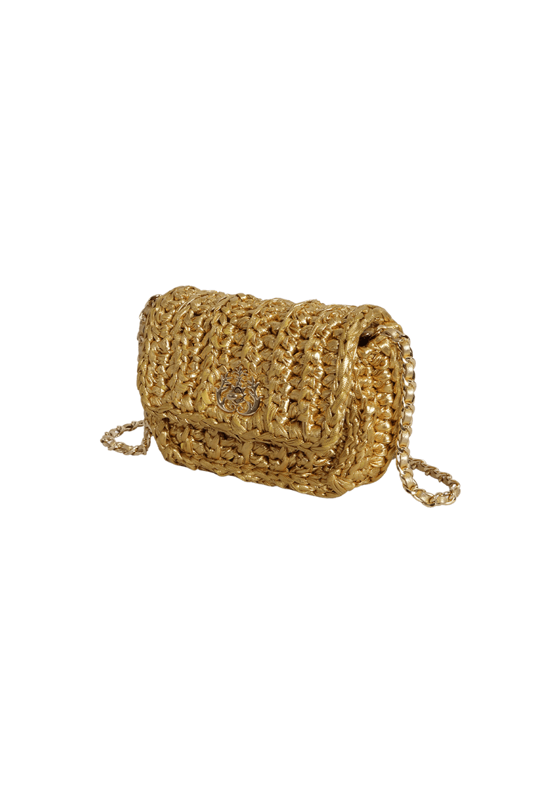 METALLIC CROCHET POUCH