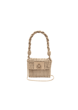 MINI BOLSA EM TRESSÊ DE COURO NATURAL