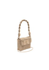 MINI BOLSA EM TRESSÊ DE COURO NATURAL