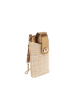 BOLSA PORTA CELULAR TIRACOLO EM PALHA