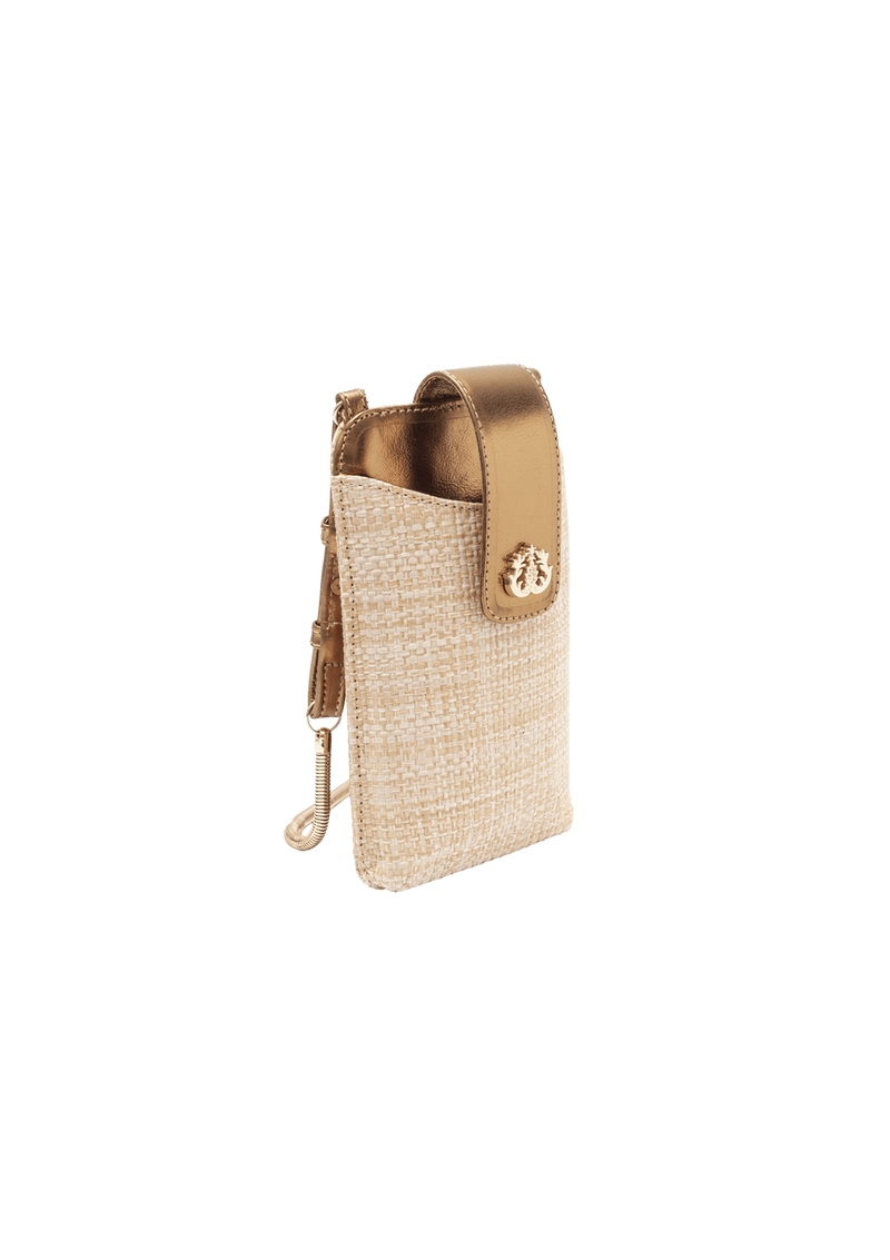 BOLSA PORTA CELULAR TIRACOLO EM PALHA