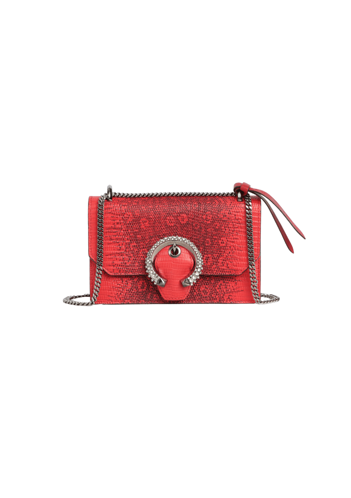 BOLSA JIMMY CHOO LIZARD PRINT BUCKLE BAG VERMELHO ORIGINAL – Gringa
