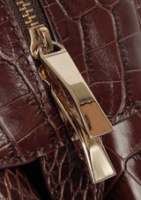 EMBOSSED LEATHER HANDLE BAG