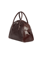 EMBOSSED LEATHER HANDLE BAG