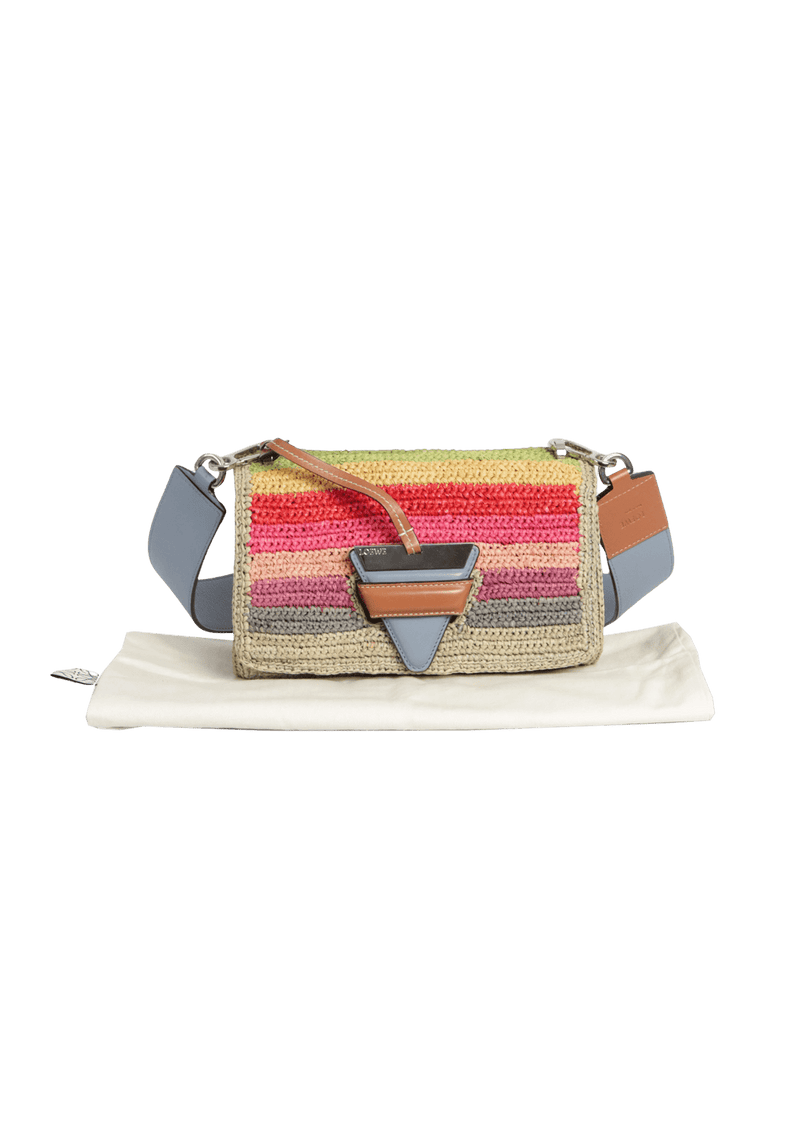 X PAULA'S IBIZA RAFFIA BARCELONA SHOULDER BAG