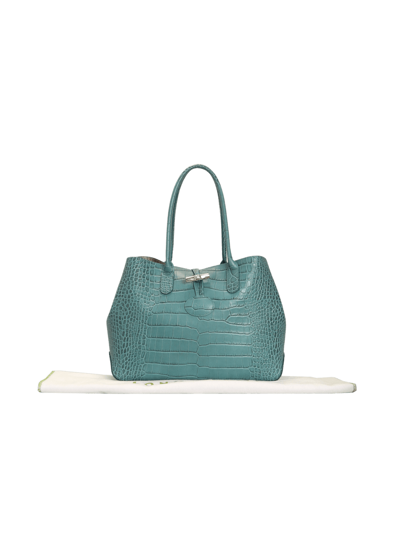 CROCO EMBOSSED ROSEAU TOTE