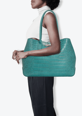 CROCO EMBOSSED ROSEAU TOTE