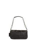 EMBOSSED LEATHER SHOULDER BAG