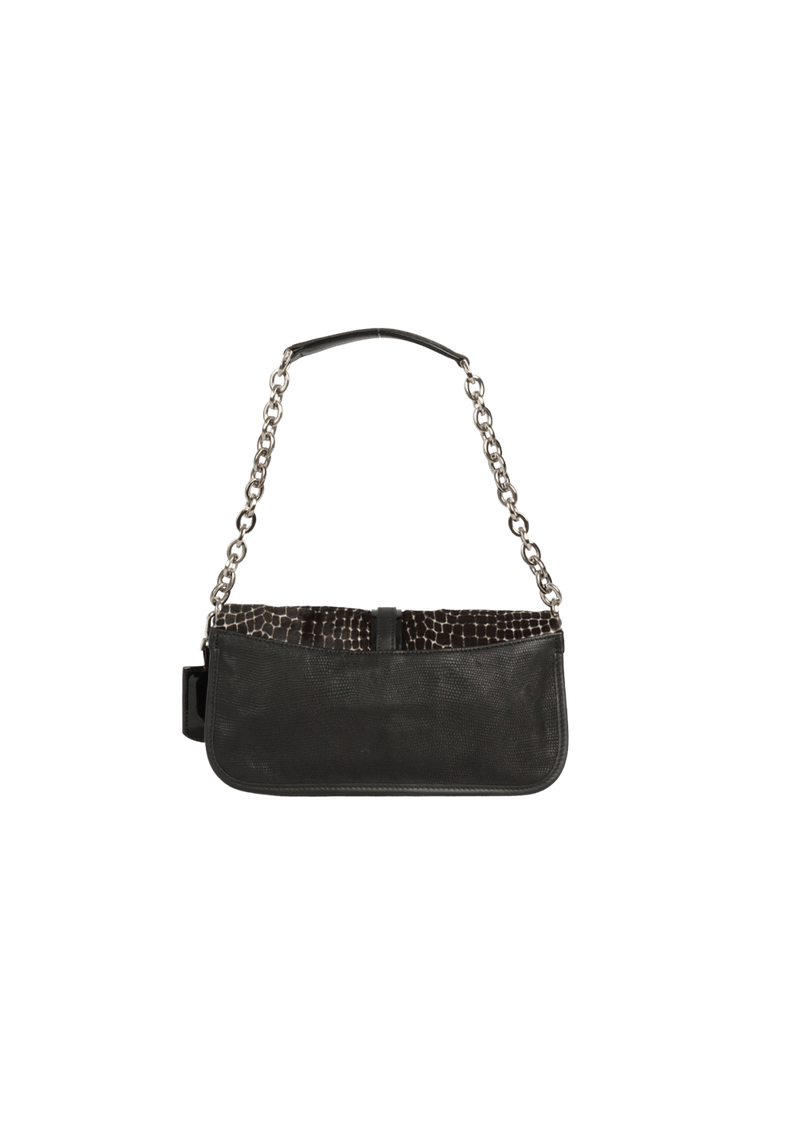 EMBOSSED LEATHER SHOULDER BAG