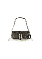 EMBOSSED LEATHER SHOULDER BAG