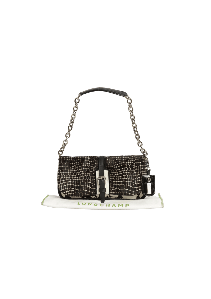 EMBOSSED LEATHER SHOULDER BAG