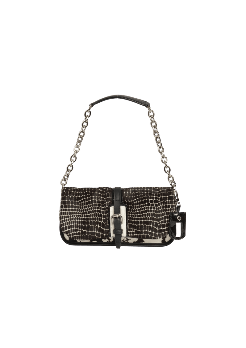 EMBOSSED LEATHER SHOULDER BAG