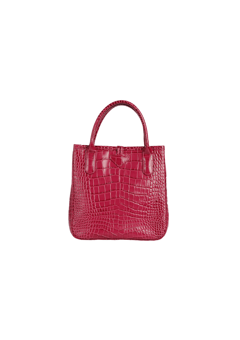 EMBOSSED LEATHER TOTE