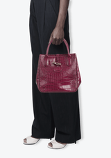 EMBOSSED LEATHER TOTE