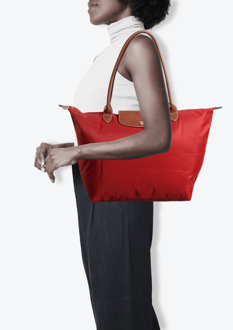 BOLSA LONGCHAMP LE PLIAGE SHOPPING TOTE VERMELHO ORIGINAL – Gringa
