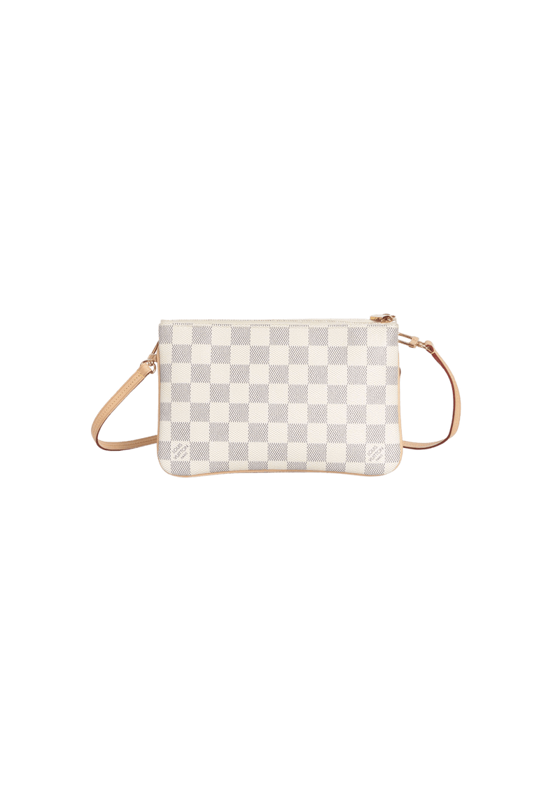 DAMIER AZUR DOUBLE ZIP POCHETTE