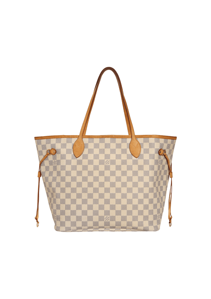 Bolsa Louis Vuitton Damier Azur Neverfull Mm Branco Original Gringa 