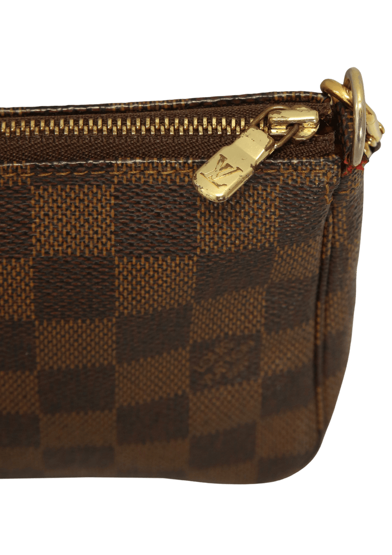 BOLSA LOUIS VUITTON DAMIER ÉBÈNE TROUSSE POCHETTE MARROM ORIGINAL – Gringa