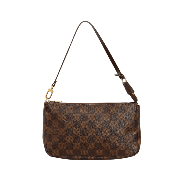 BOLSA LOUIS VUITTON DAMIER ÉBÈNE TROUSSE POCHETTE MARROM ORIGINAL – Gringa