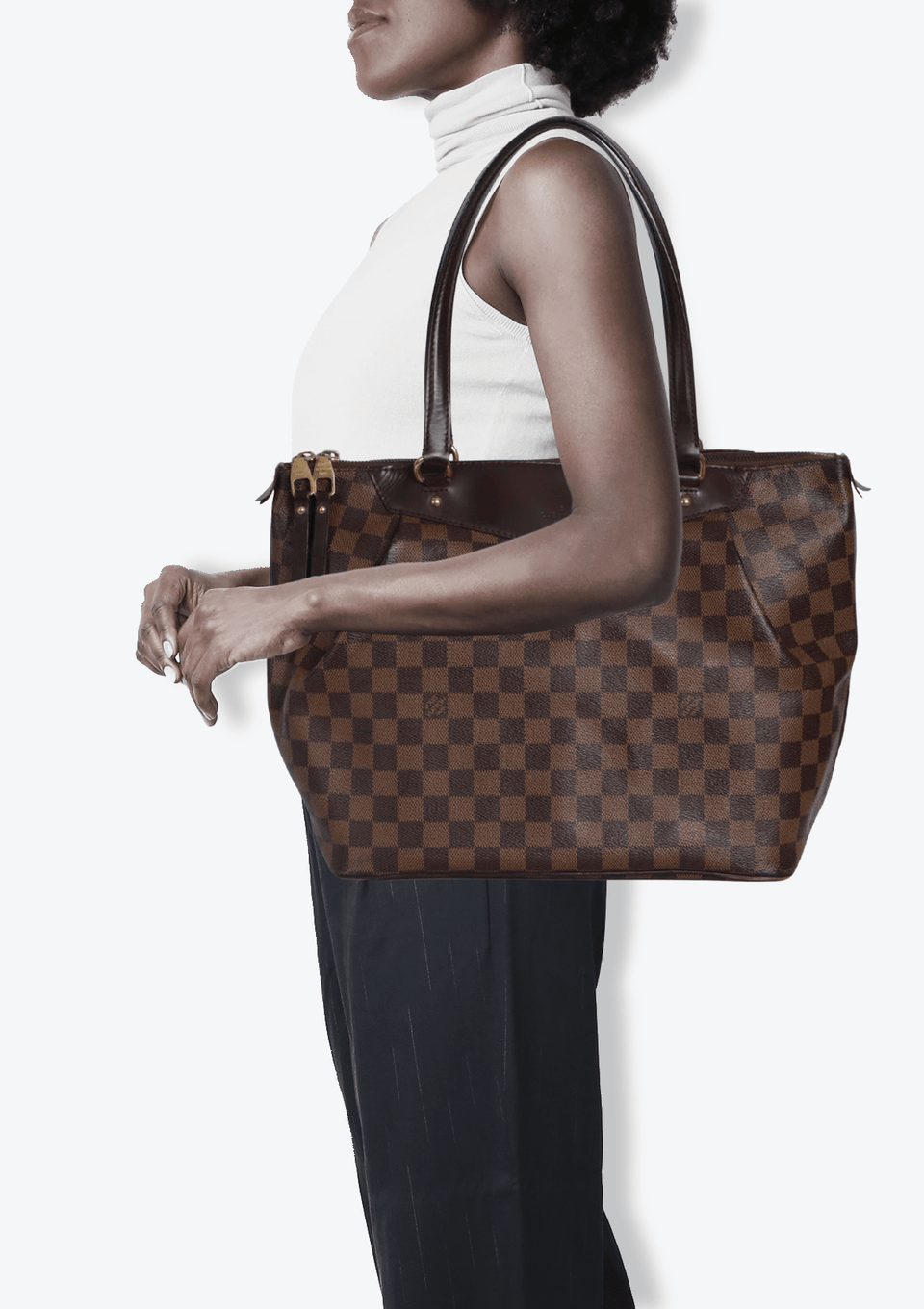 BOLSA LOUIS VUITTON DAMIER ÉBÈNE WESTMINSTER GM MARROM ORIGINAL