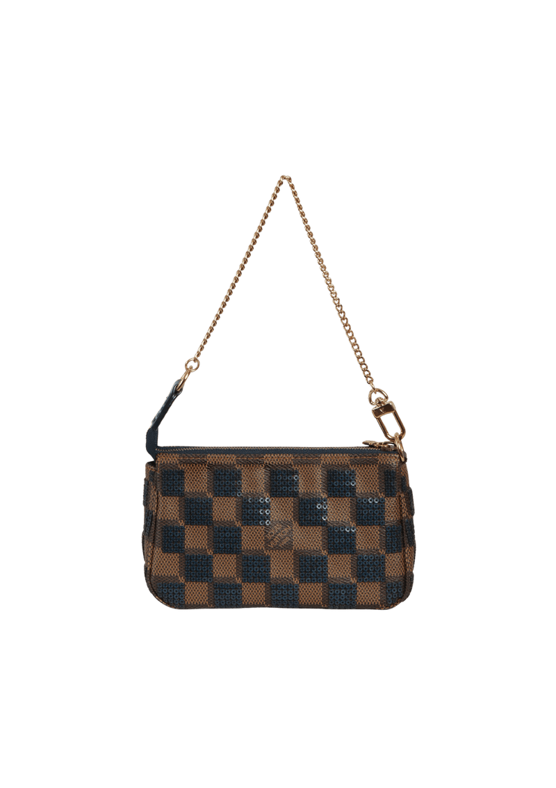 LIMITED EDITION DAMIER ÉBÈNE PAILLETTES MINI POCHETTE ACCESSOIRES