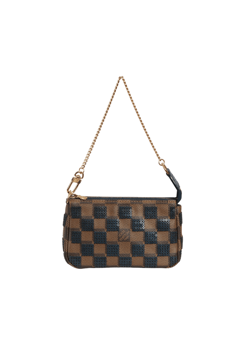 LIMITED EDITION DAMIER ÉBÈNE PAILLETTES MINI POCHETTE ACCESSOIRES