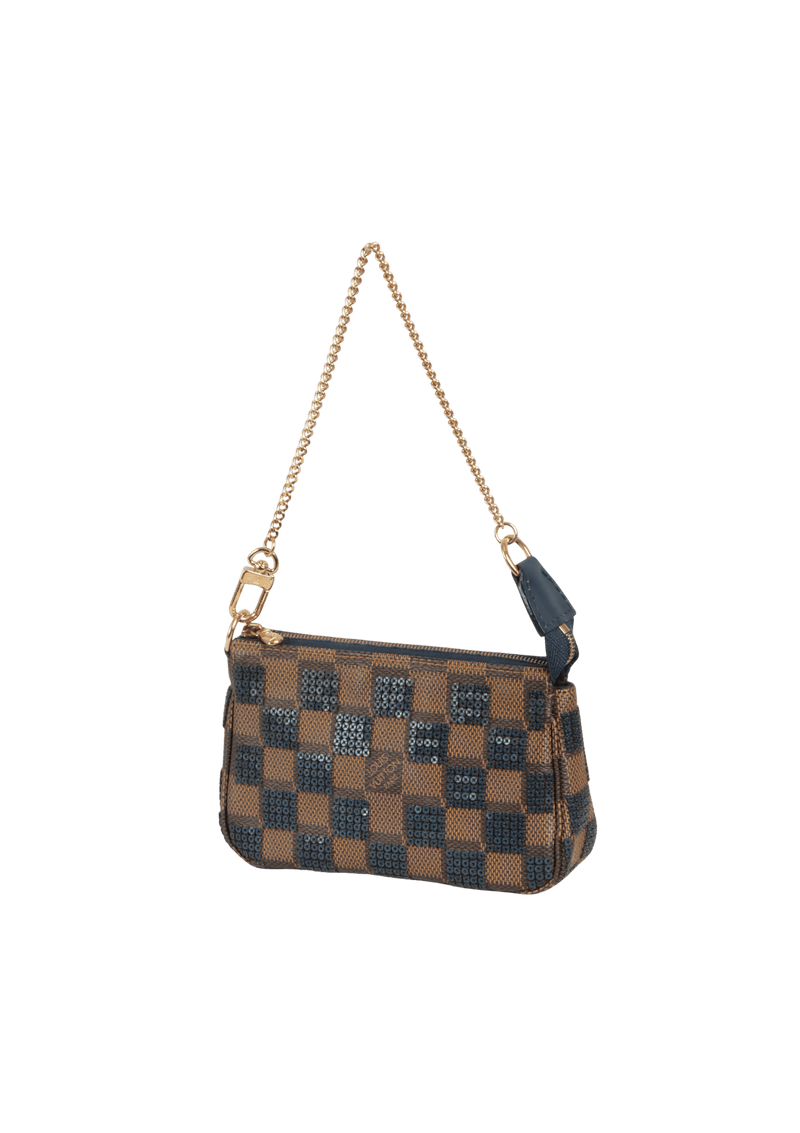 LIMITED EDITION DAMIER ÉBÈNE PAILLETTES MINI POCHETTE ACCESSOIRES