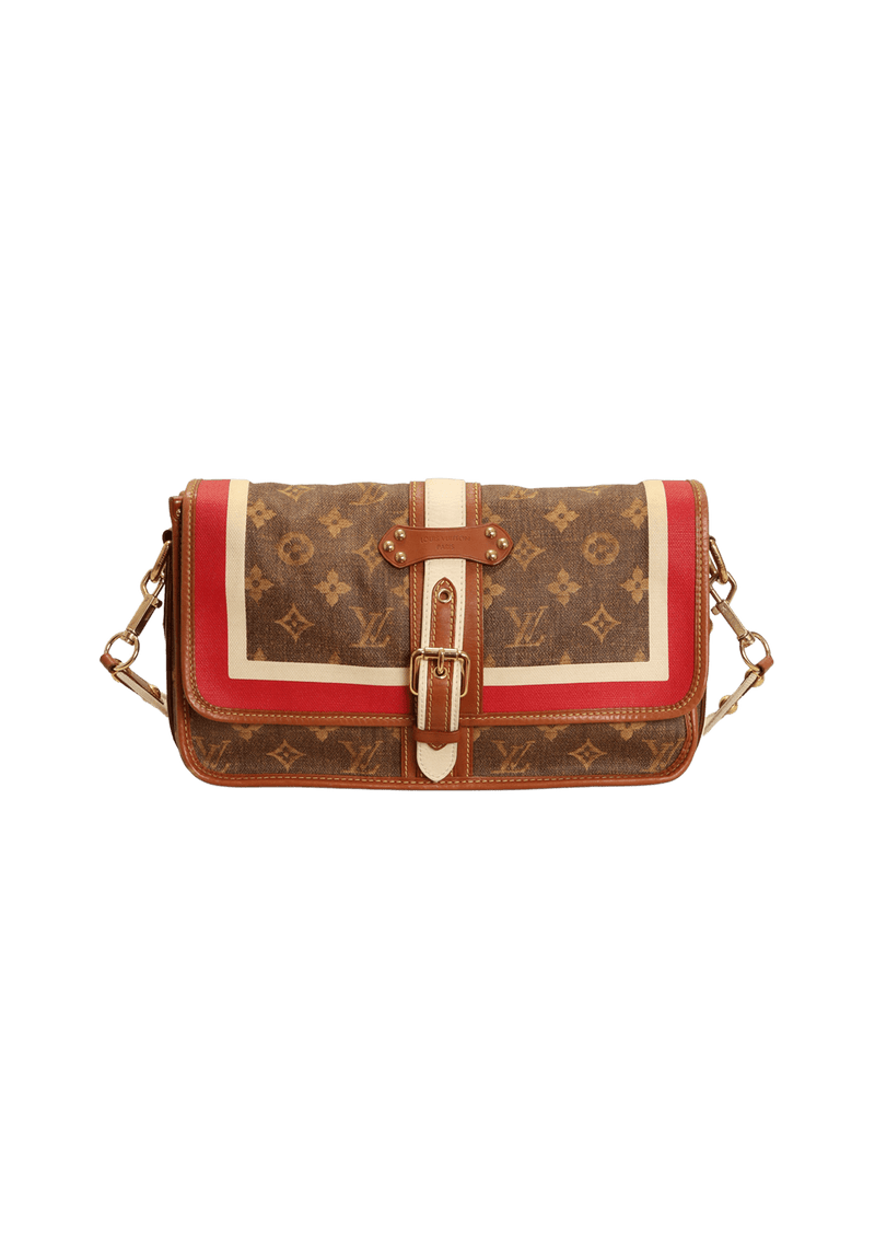 LIMITED EDITION MONOGRAM TISSE PORTE RAYURES CLUTCH