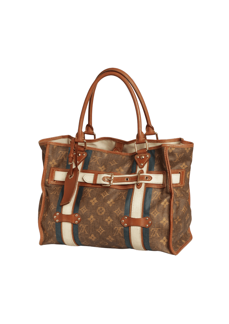 LIMITED EDITION MONOGRAM TISSE RAYURES GM TOTE