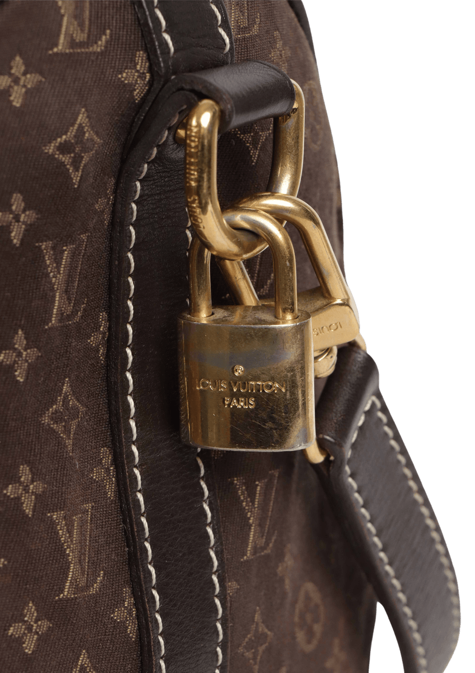 Louis Vuittonスピーディ 30 ミニリン キャンバス ダッフルバッグ BOLSA LOUIS VUITTON MINI LIN SPEEDY 30 BANDOULIERE MARROM ORIGINAL
