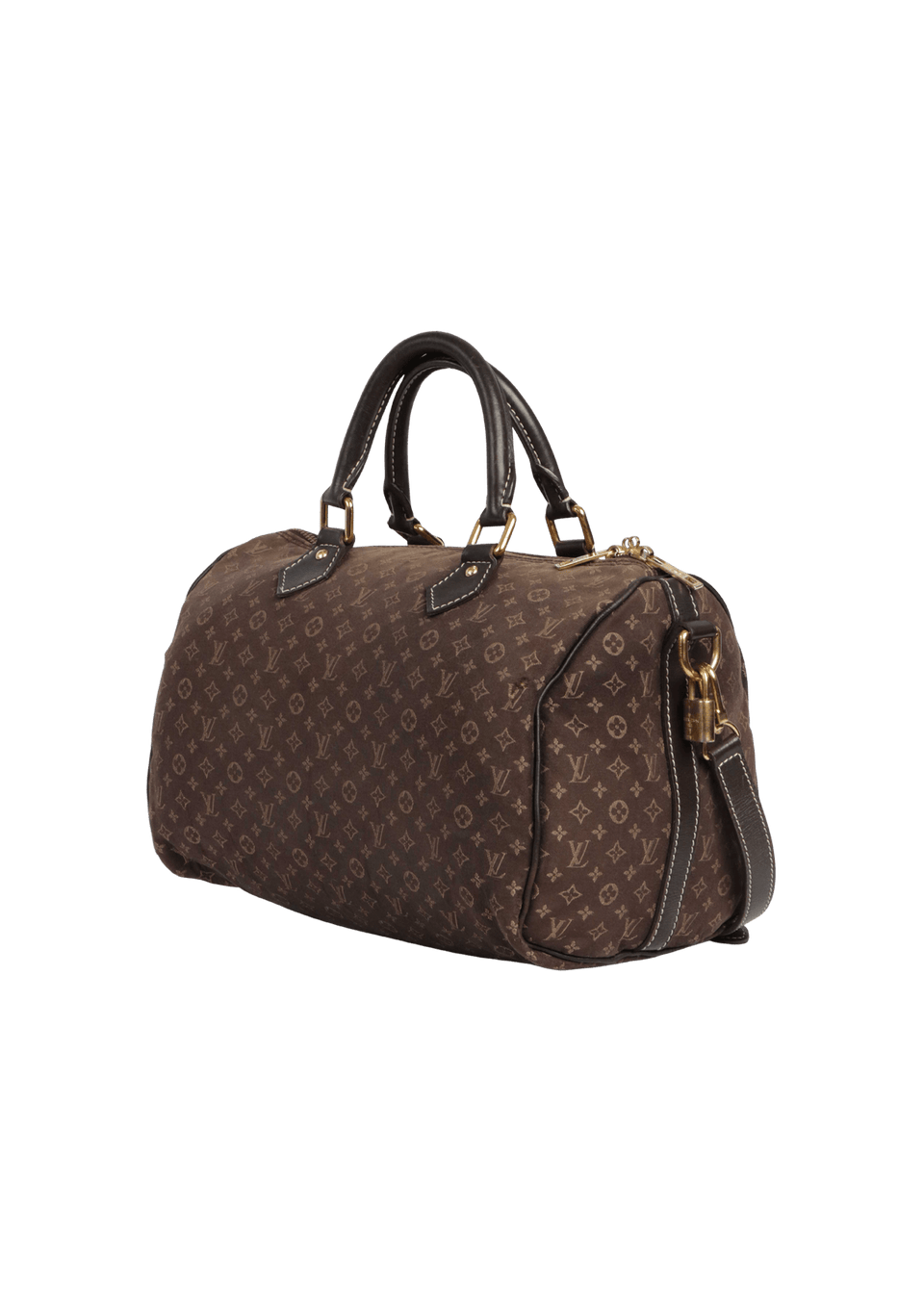 Louis Vuittonスピーディ 30 ミニリン キャンバス ダッフルバッグ BOLSA LOUIS VUITTON MINI LIN SPEEDY 30 BANDOULIERE MARROM ORIGINAL