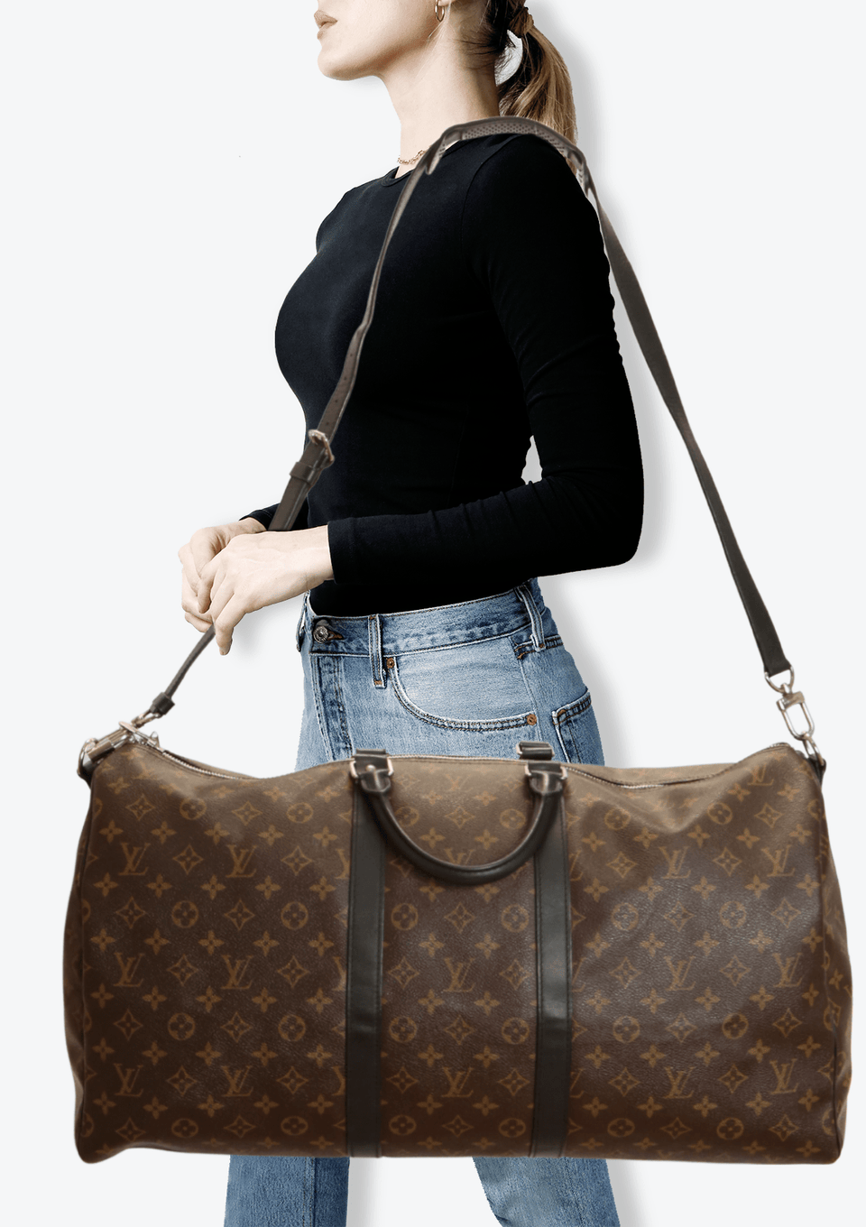 【希少】Louis Vuitton Keepol 55 Macassar BOLSA LOUIS VUITTON MONOGRAM MACASSAR KEEPALL BANDOULIÈRE 55