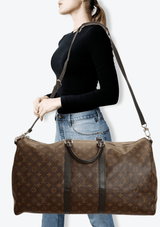 MONOGRAM MACASSAR KEEPALL BANDOULIÈRE 55