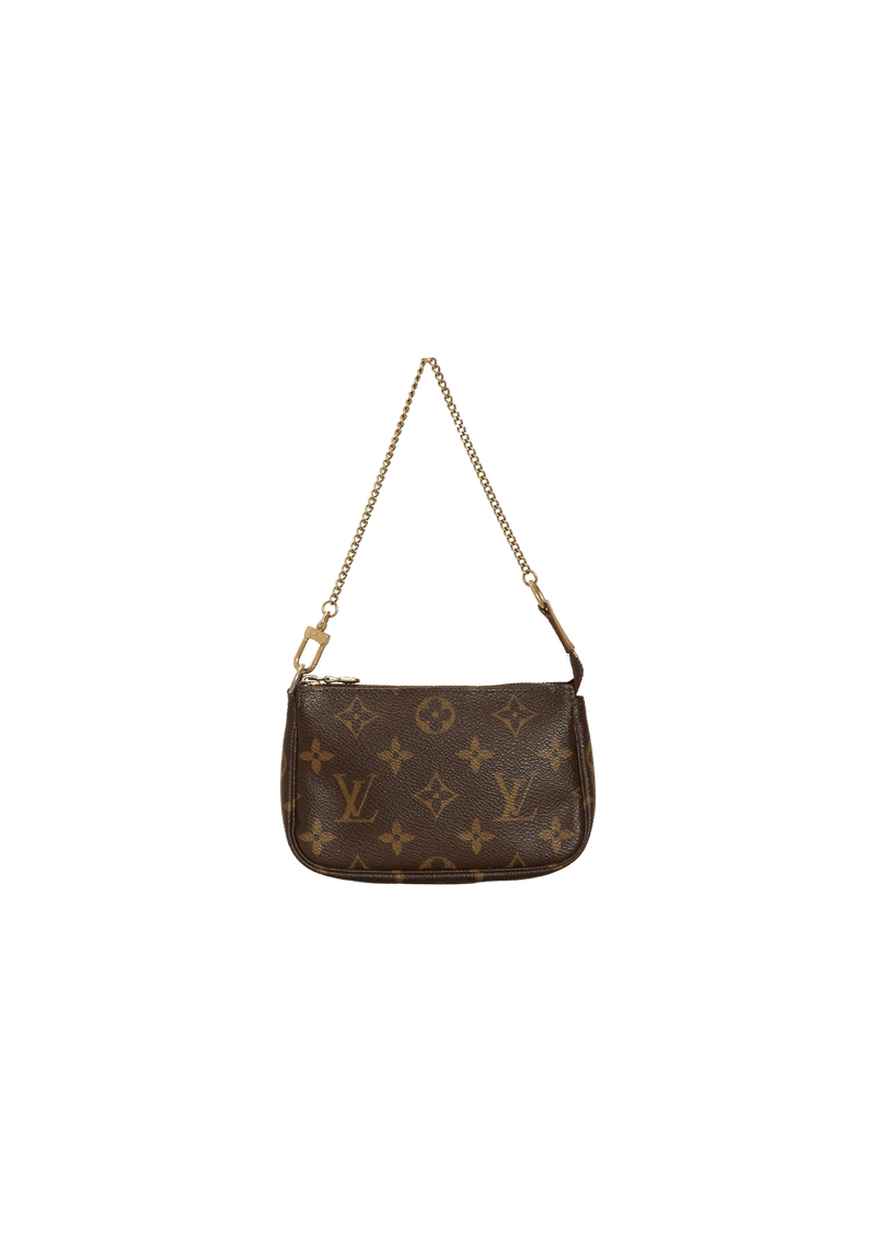 BOLSA LOUIS VUITTON MONOGRAM POCHETTE ACCESSOIRES MINI MARROM