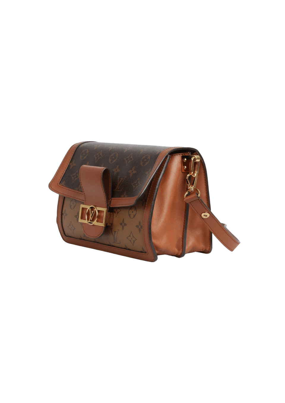 BOLSA LOUIS VUITTON MONOGRAM REVERSE DAUPHINE MM MARROM ORIGINAL