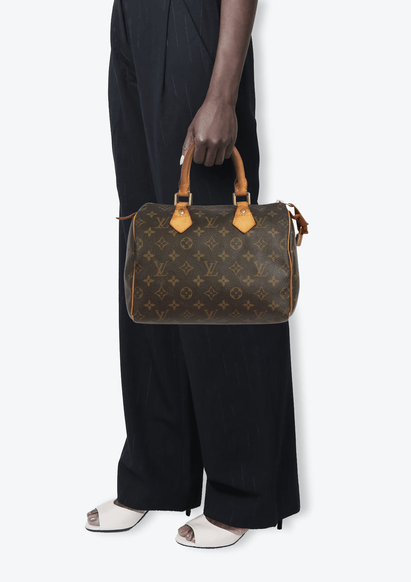 BOLSA LOUIS VUITTON MONOGRAM SPEEDY 25 MARROM ORIGINAL Gringa