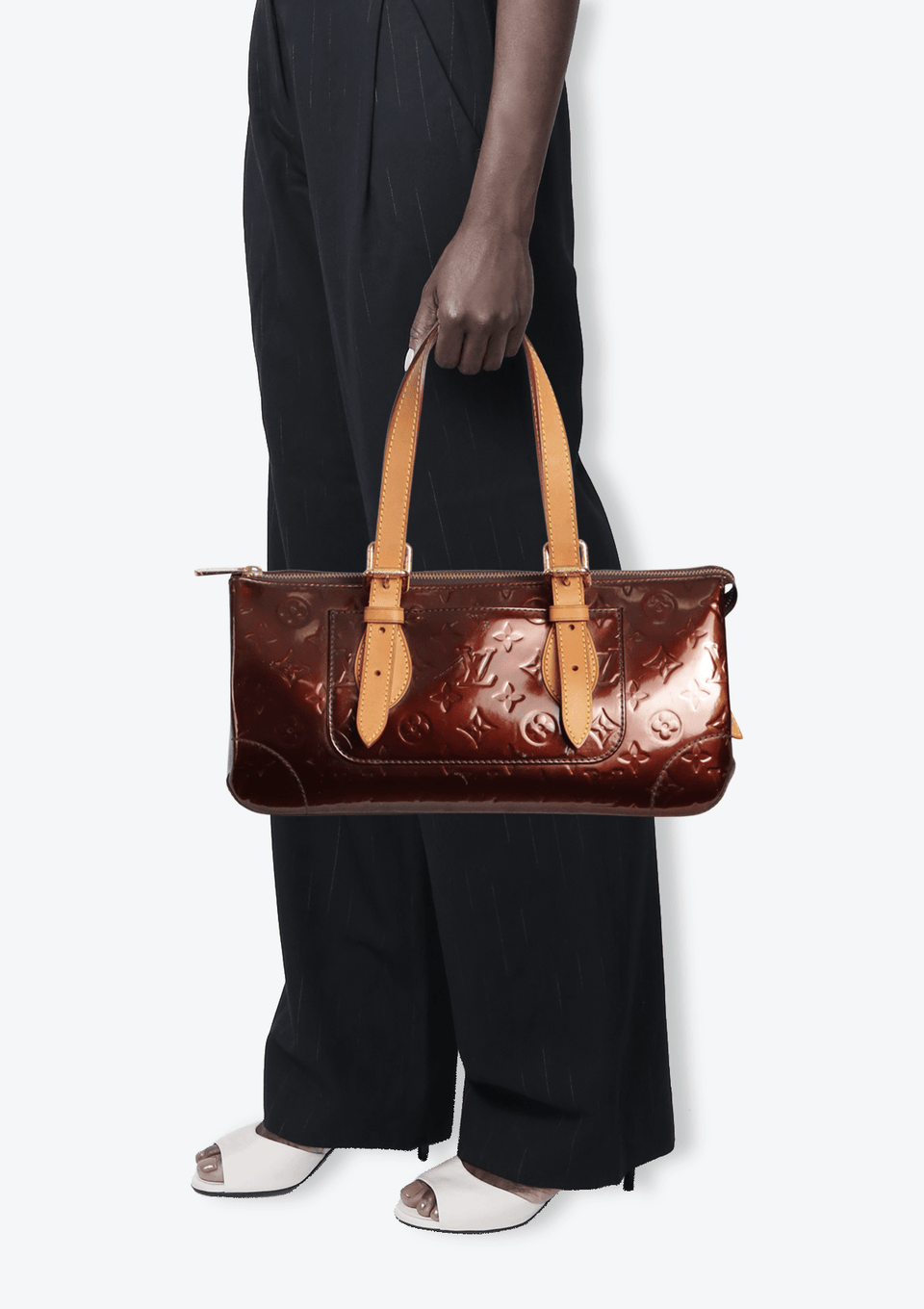 BOLSA LOUIS VUITTON MONOGRAM VERNIS ROSEWOOD AVENUE VINHO ORIGINAL