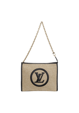 TOILETRY POUCH ON CHAIN RAFFIA