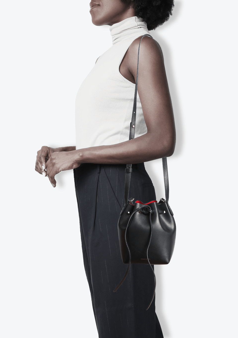 BOLSA MANSUR GAVRIEL MINI BUCKET BAG PRETO ORIGINAL – Gringa