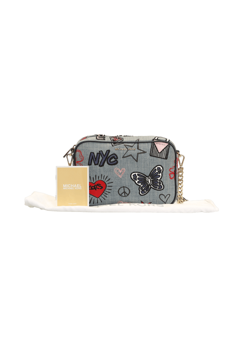 GINNY EMBROIDERED DENIM BAG