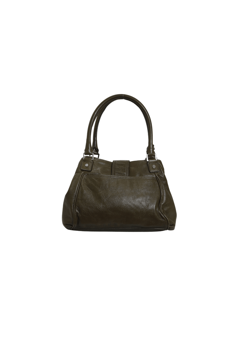 LEATHER TURNLOCK SHOULDER BAG