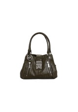 LEATHER TURNLOCK SHOULDER BAG