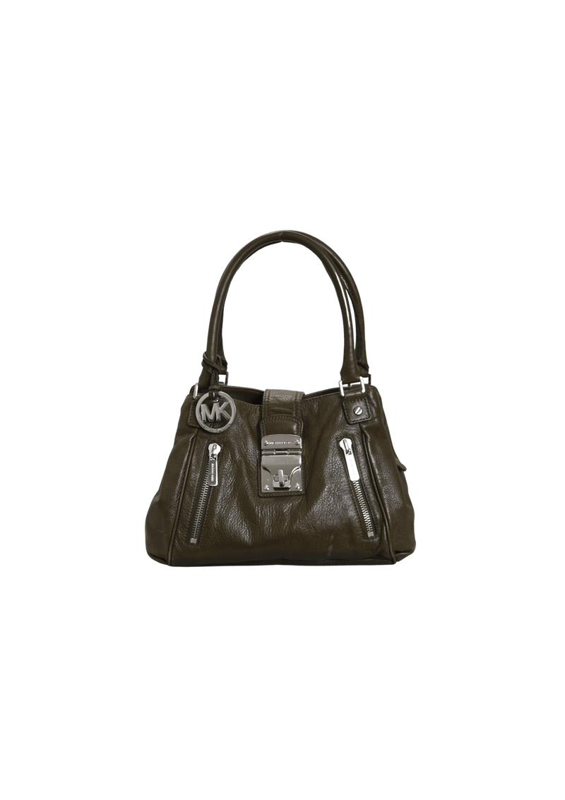 LEATHER TURNLOCK SHOULDER BAG