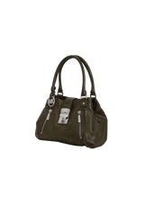 LEATHER TURNLOCK SHOULDER BAG