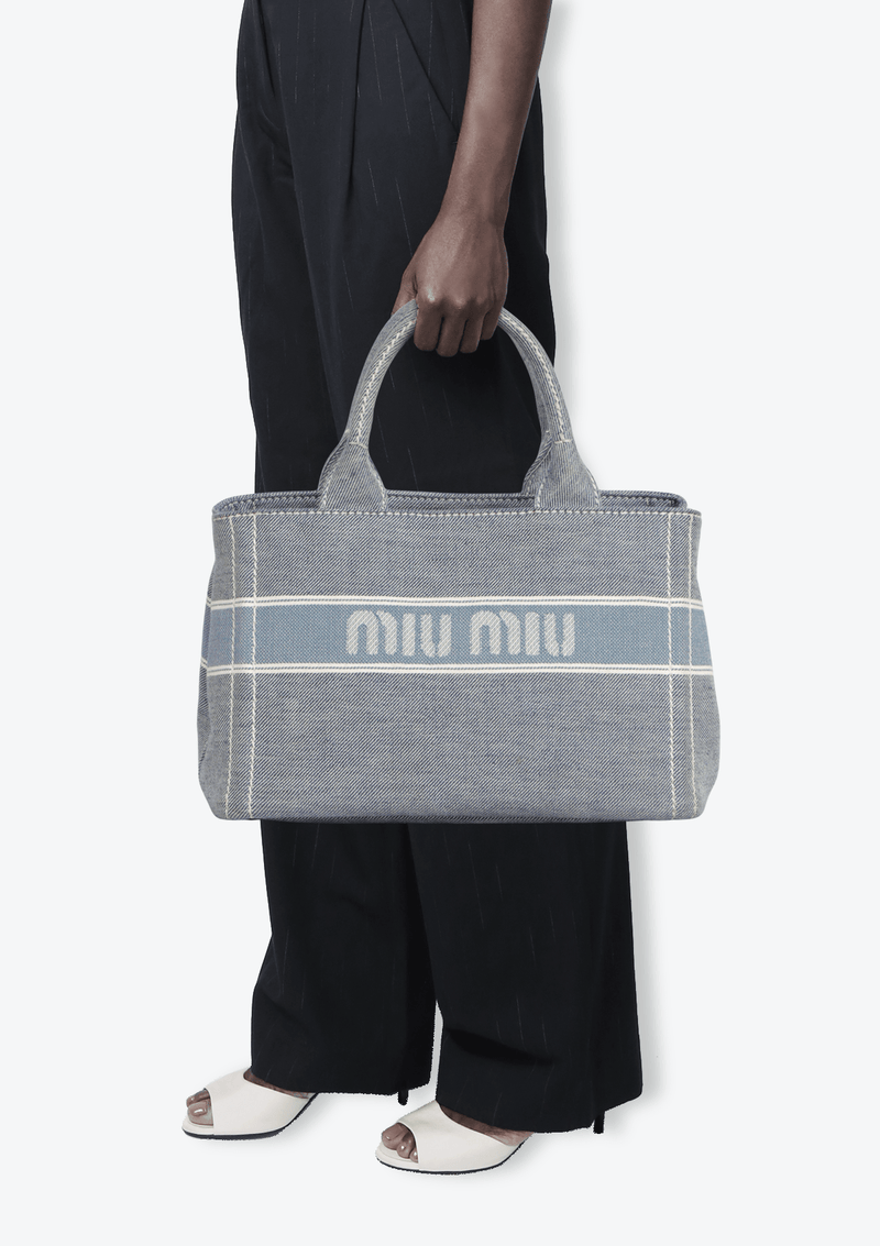 DENIM JACQUARD TOTE