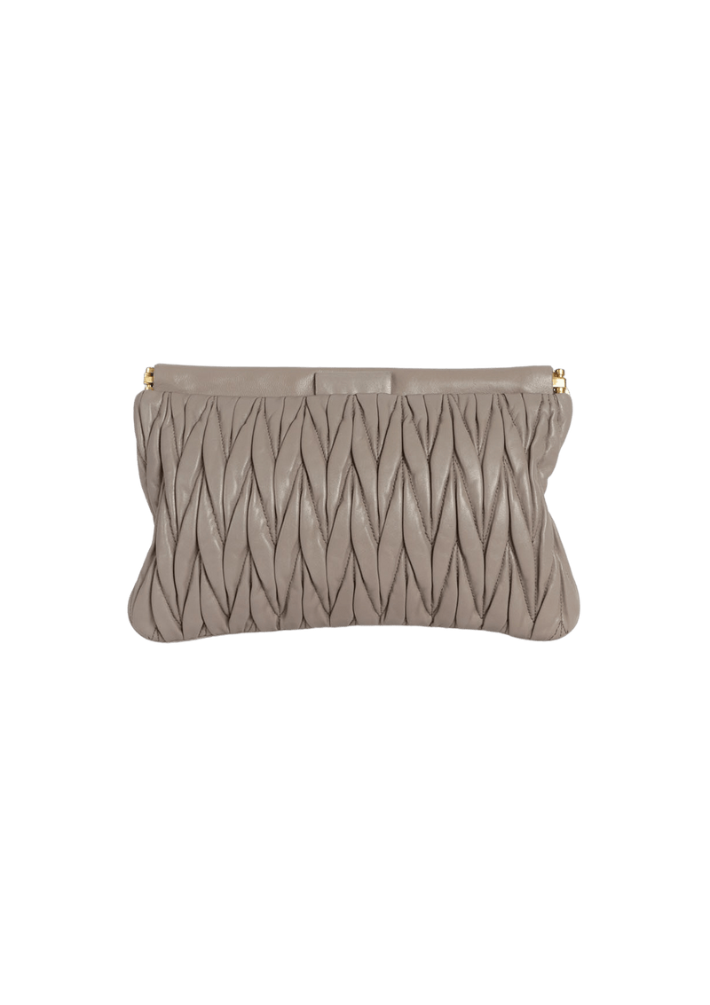 MATELASSE LEATHER CLUTCH