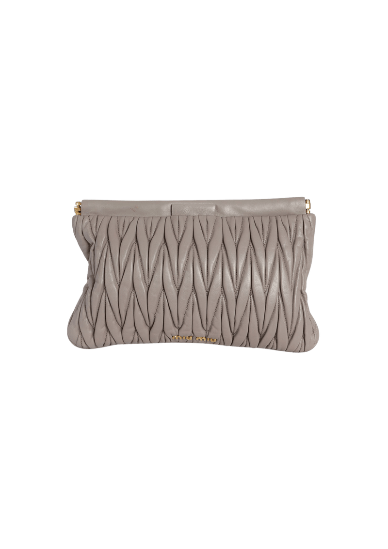 MATELASSE LEATHER CLUTCH