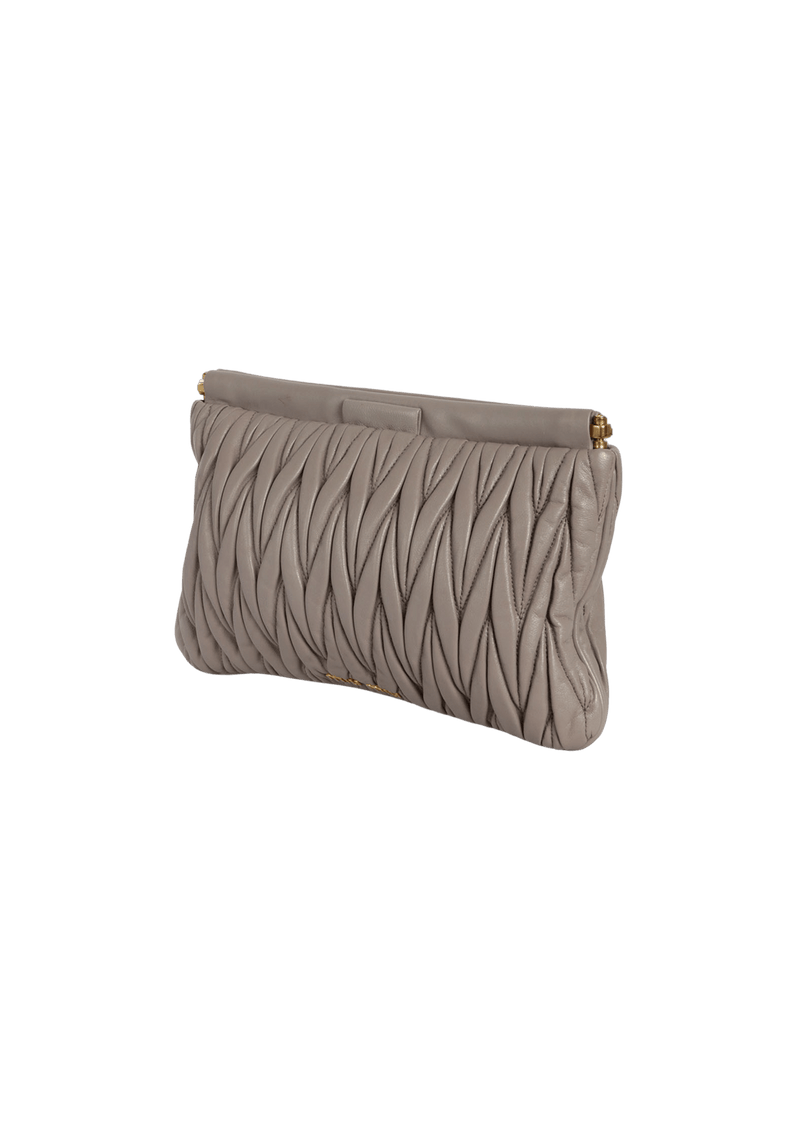 MATELASSE LEATHER CLUTCH