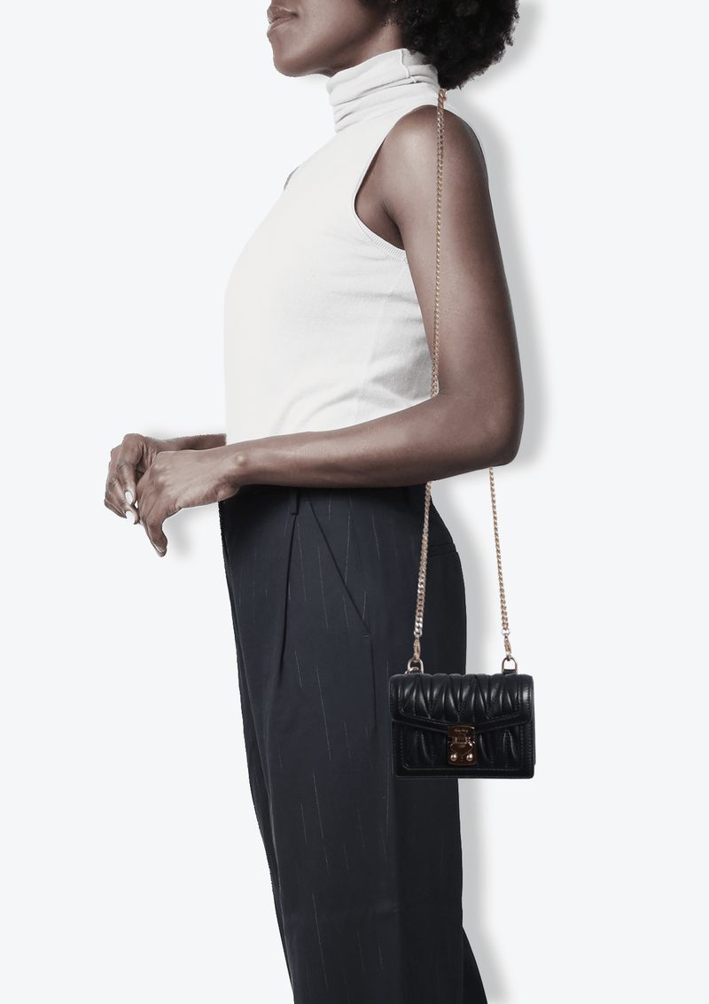 MICRO MATELASSE LEATHER SHOULDER BAG