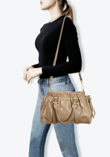 VITELLO LUX GATHERED SATCHEL BAG